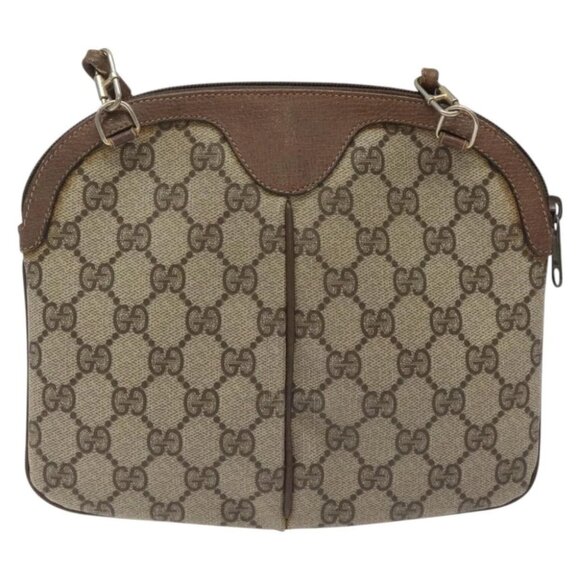 GUCCI GG Supreme Web Sherry Line Bag PVC Beige Gold 904 02 047 Auth 125707 - Picture 3 of 13